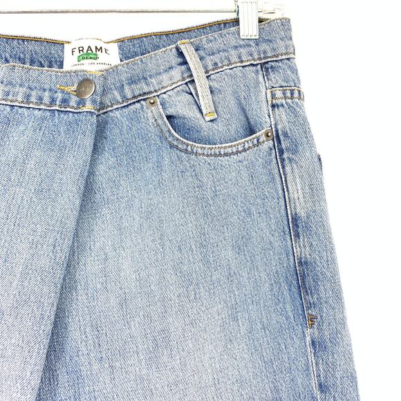 FRAME Women's Size 24 Blue Le Overlap Jeans Jett Light Wash High Rise Cropped - Picture 3 of 6